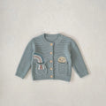 Cardigan Tricô Infantil Bordado Arco-Íris | Meninas 0–3 Anos