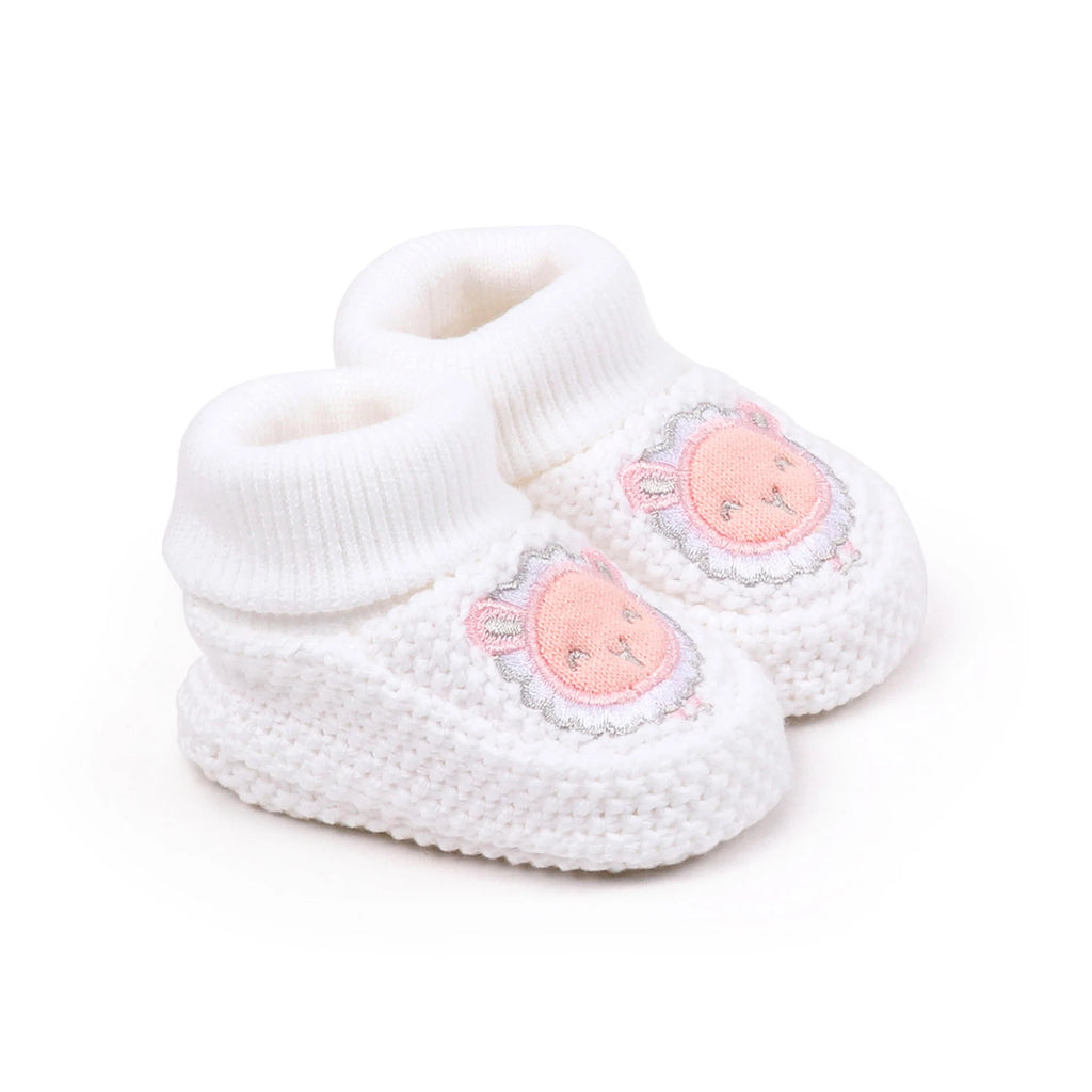 Sapatinho de Tricô Bebê com Orelhinhas Teddy Bear | Macio e Quentinho Inverno 0–12 Meses