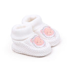 Sapatinho de Tricô Bebê com Orelhinhas Teddy Bear | Macio e Quentinho Inverno 0–12 Meses
