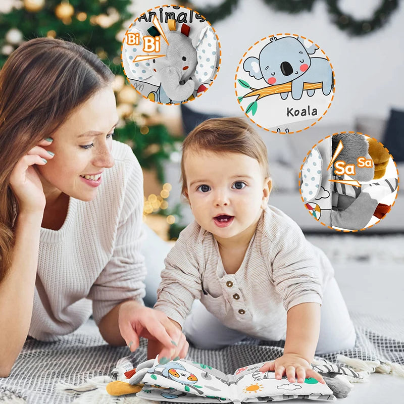 Livro Sensorial Bebê 3D Toque e Sinta | Estimulação Precoce 0–12 Meses