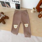 Calça Bebê Harem Waffle Teddy Bear | Estampa Urso Algodão Elástico 0–2 Anos