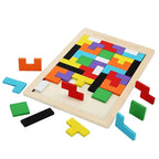 Quebra-Cabeça de Madeira Colorido | Tangram Montessori para Crianças