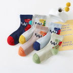 Kit 5 Pares de Meias Infantil Dinossauro | Unissex Respirável