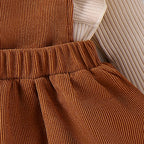 Conjunto 2 Peças Bebê Menina | Blusa Manga Longa + Saia com Alça 0–18 Meses