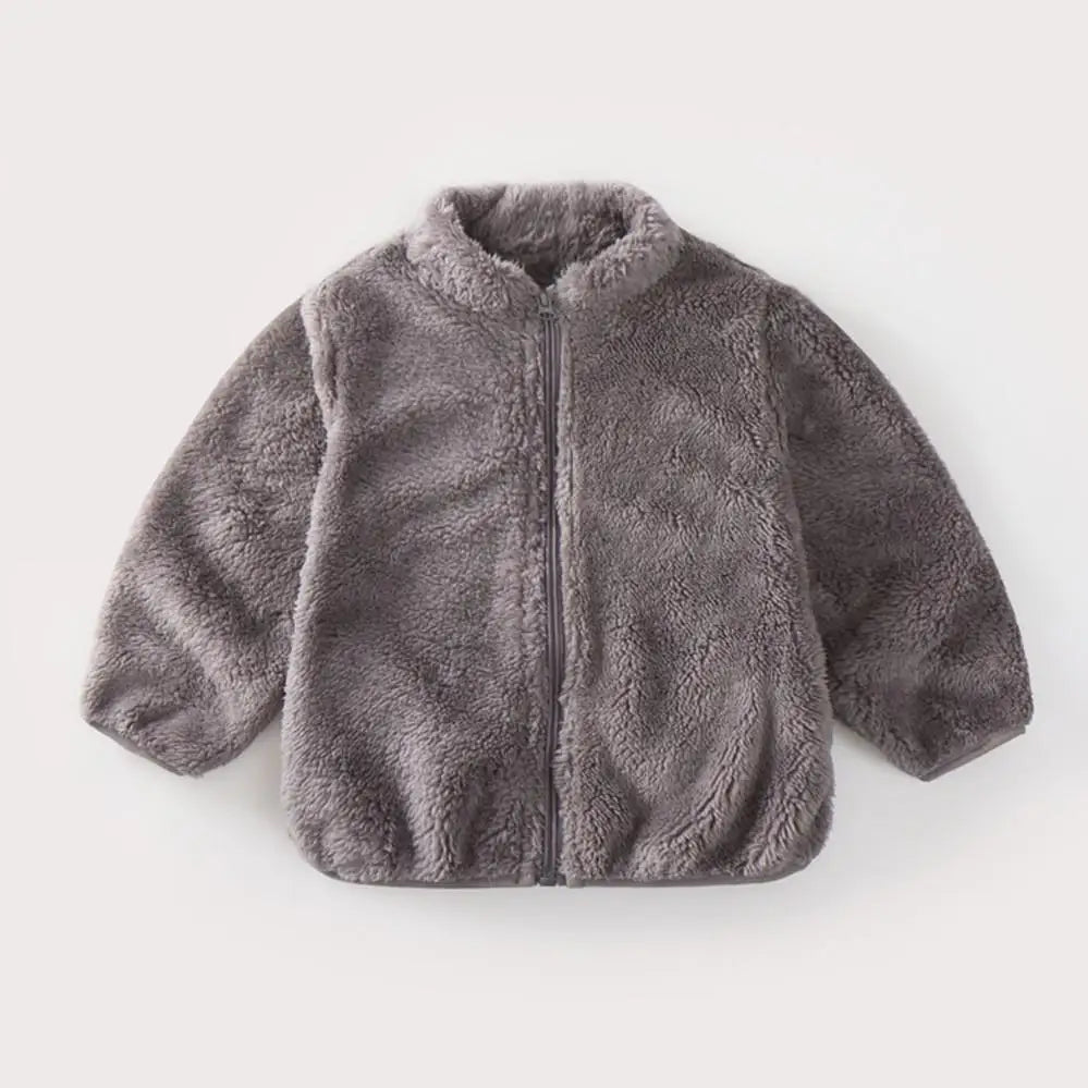 Casaco Pelúcia Infantil Gola Alta | Zíper Quentinho 9M–6 Anos