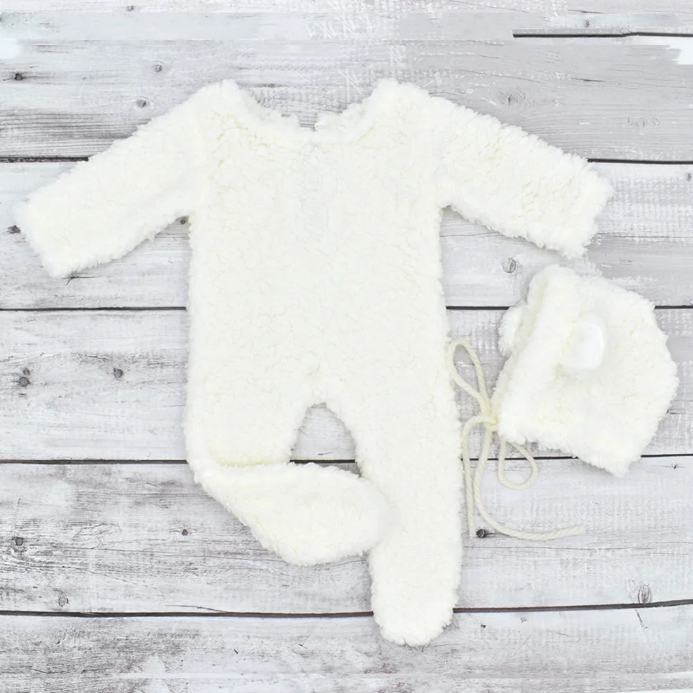 Kit Ensaio Fotográfico Recém-Nascido Teddy Bear | Fantasia e Macacão para Newborn