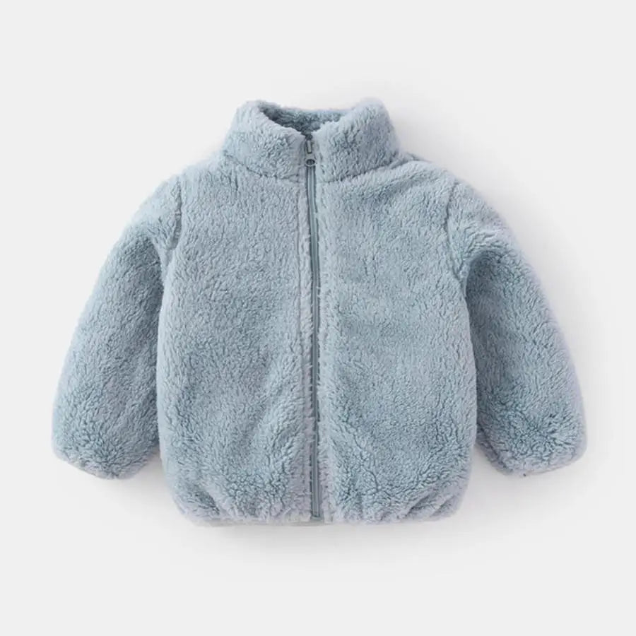 Casaco Pelúcia Infantil Gola Alta | Zíper Quentinho 9M–6 Anos