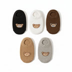 Kit 5 ou 10 Pares Meias Bebê Teddy Bear | Cartoon Urso Cano Baixo 0M–5 Anos