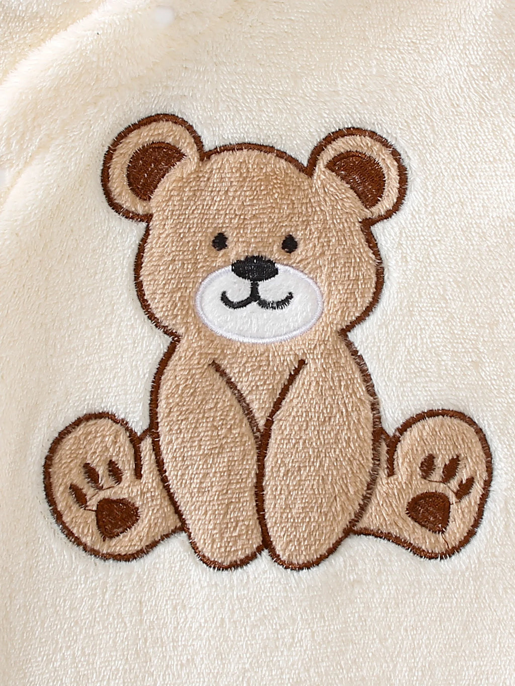 Macacão Pelúcia Bebê Urso com Touca | Fechado nos Pés Unissex 0–9 Meses