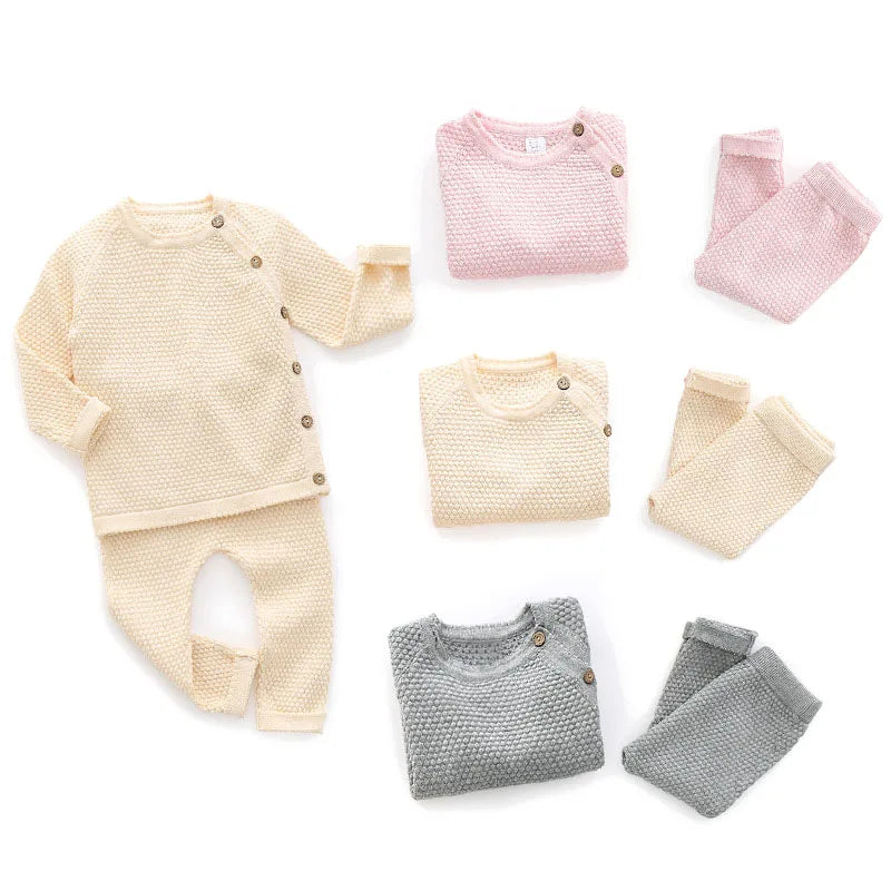 Conjunto Suéter Tricô Bebê | Menino e Menina 0–3 Anos